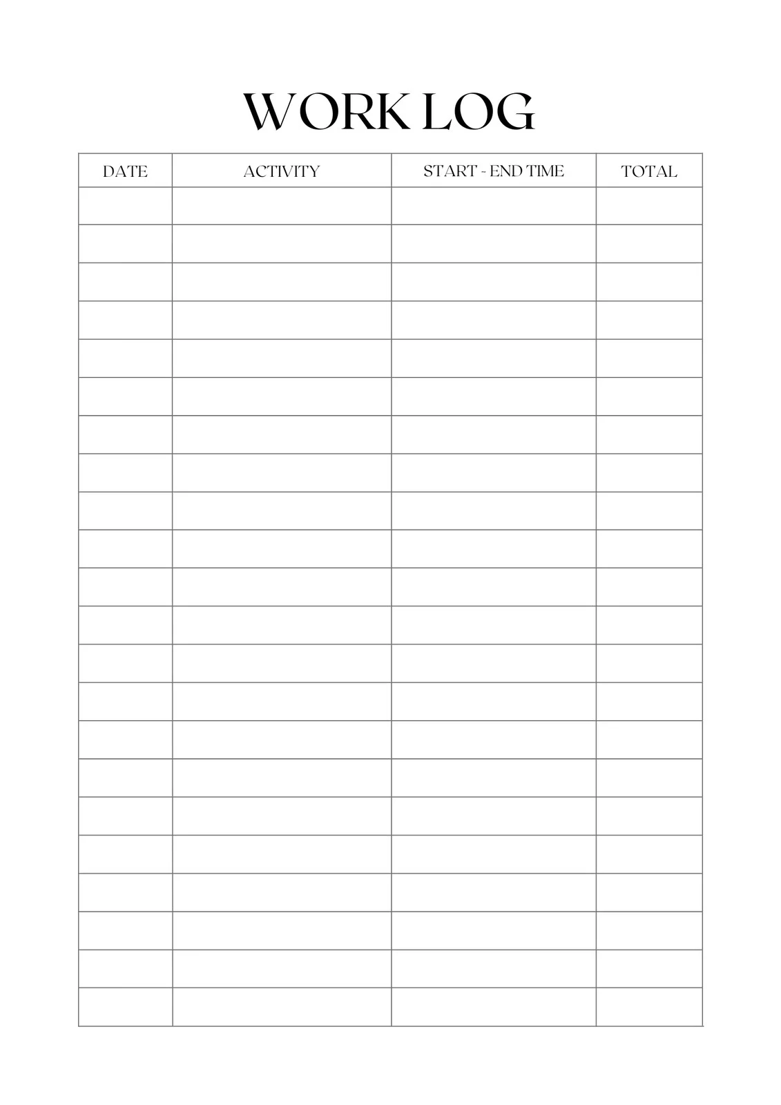 Free And Customizable Log Templates