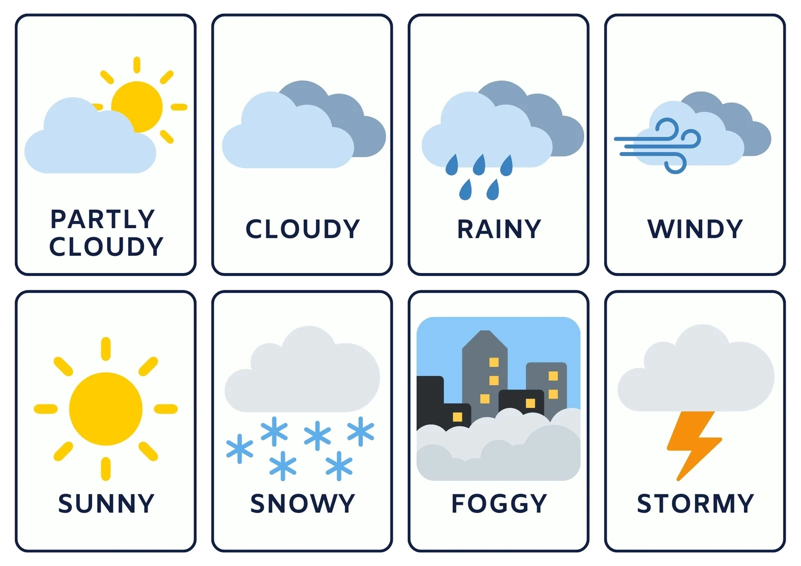 Printable Blank Weather Calendar
