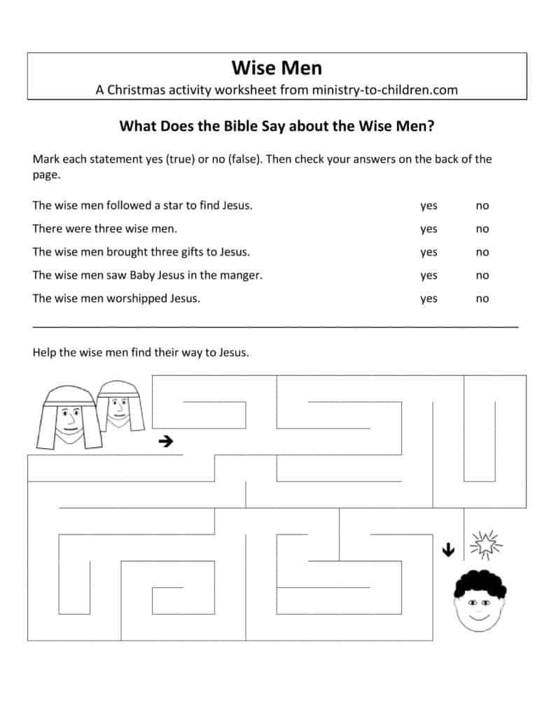 Free Printable Religious Activity Sheets