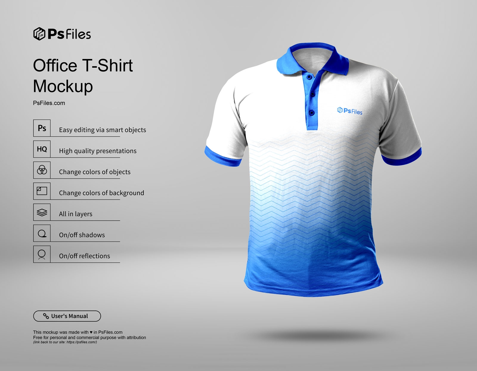 FREE Collared T Shirt Mockup PSD PsFiles