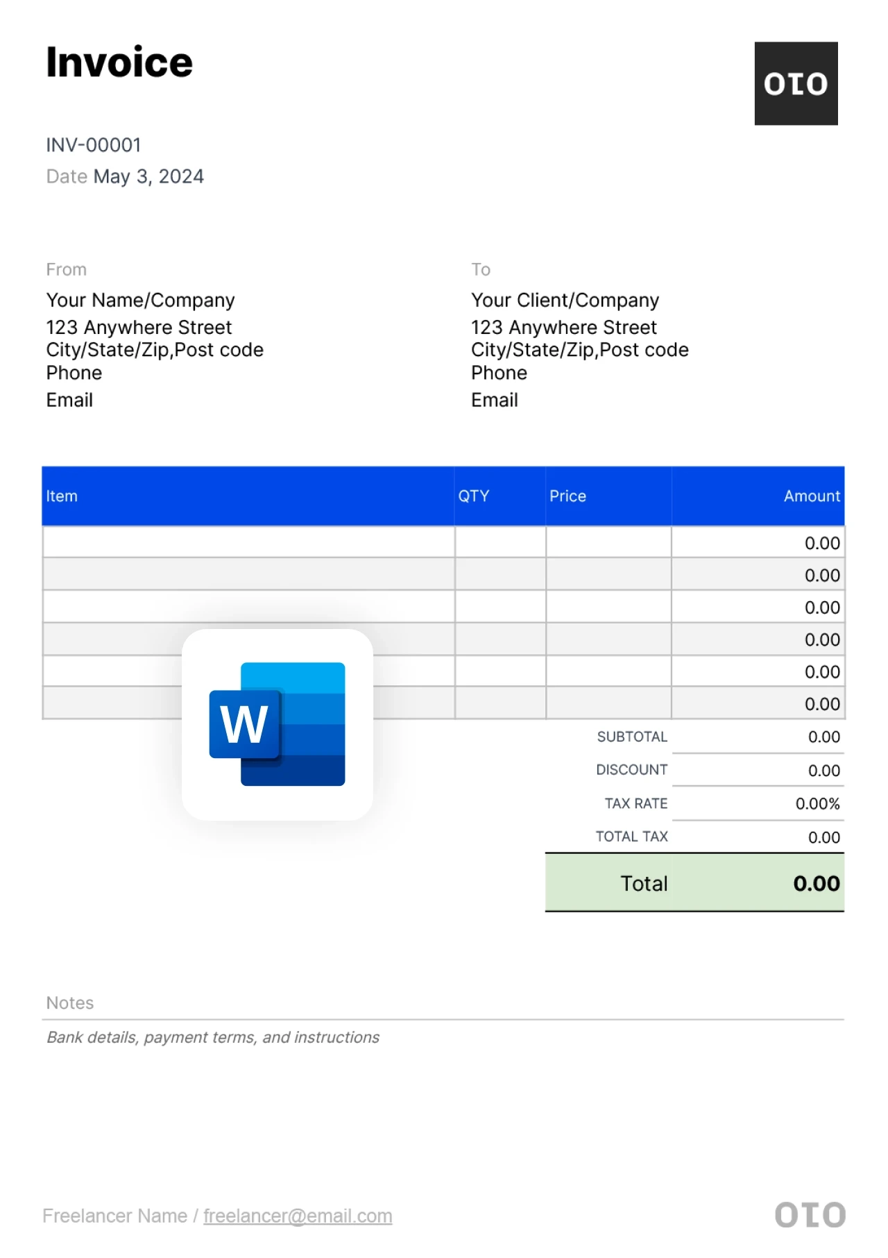 Free Commercial Invoice Template Word Oto