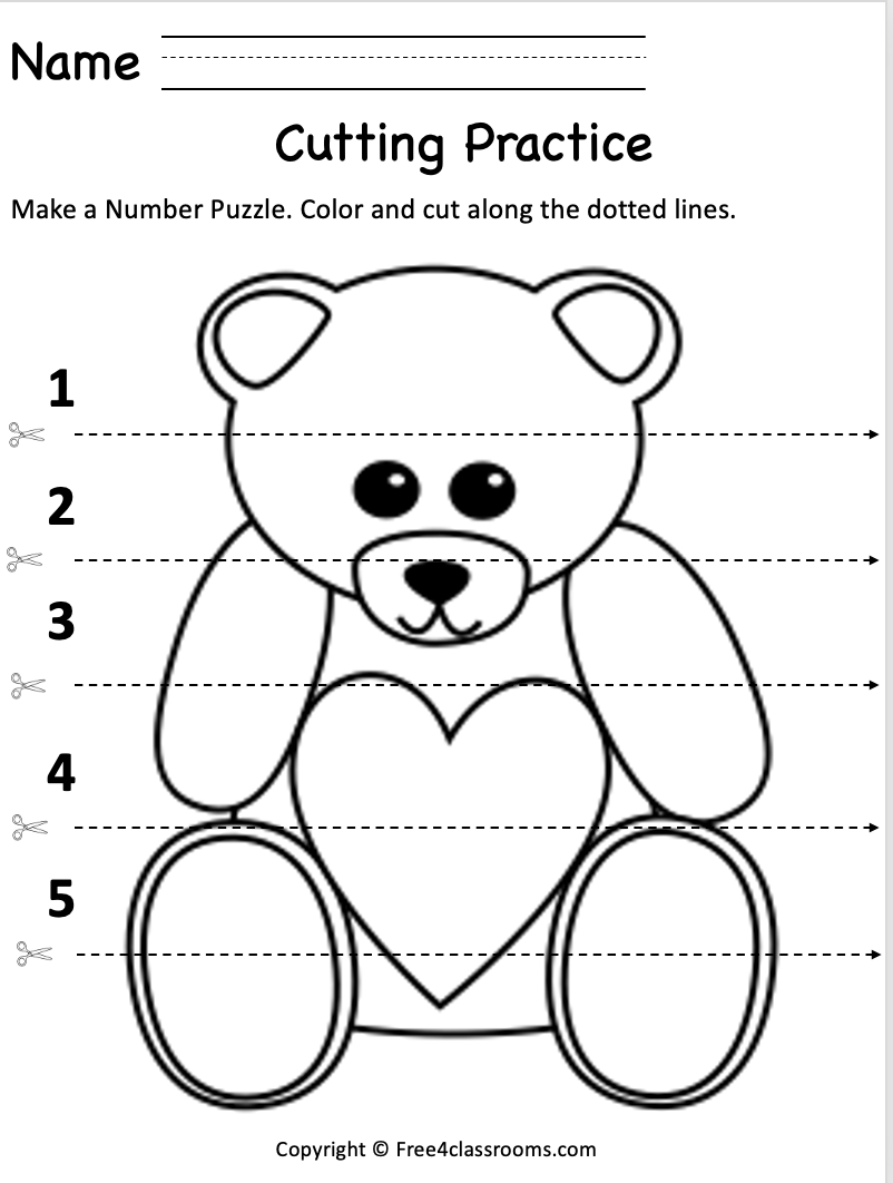 Free Printable Cutting Lines Worksheets