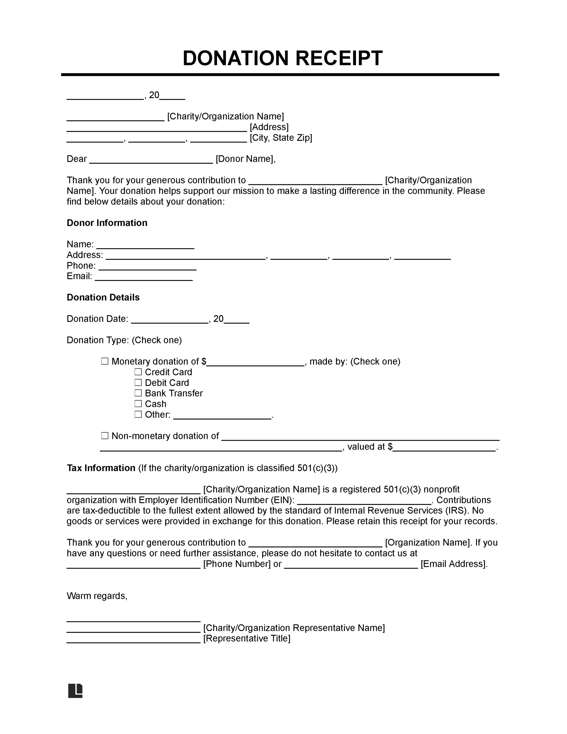 501 C 3 Blank Printable Form