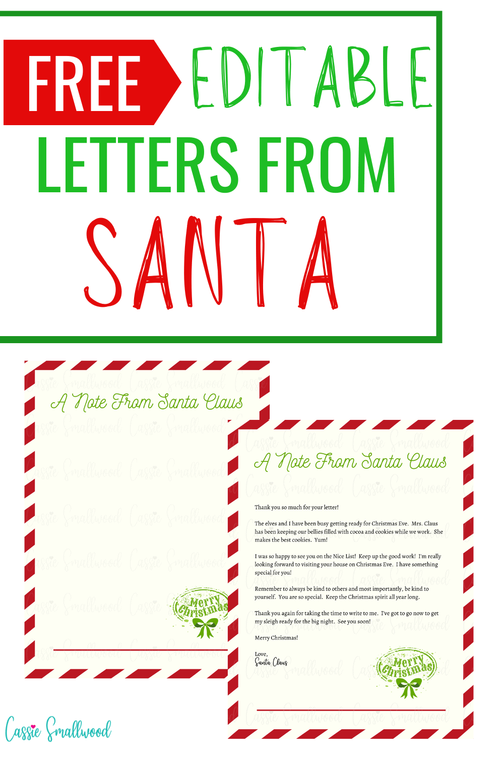 Free Printable Fill In Blank Letter From Santa Template