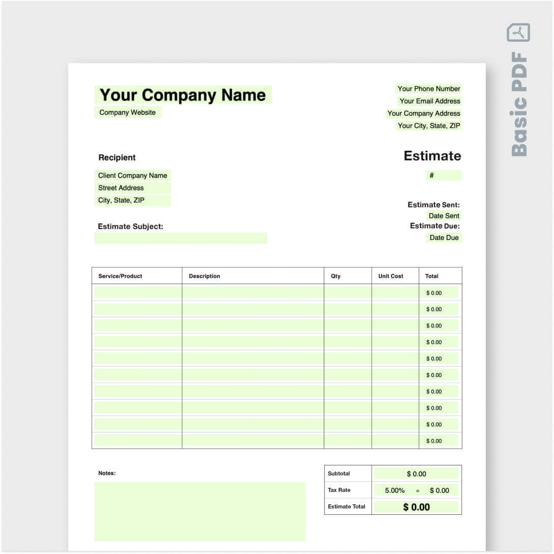Free Excavation Estimate Template Download Now Jobber