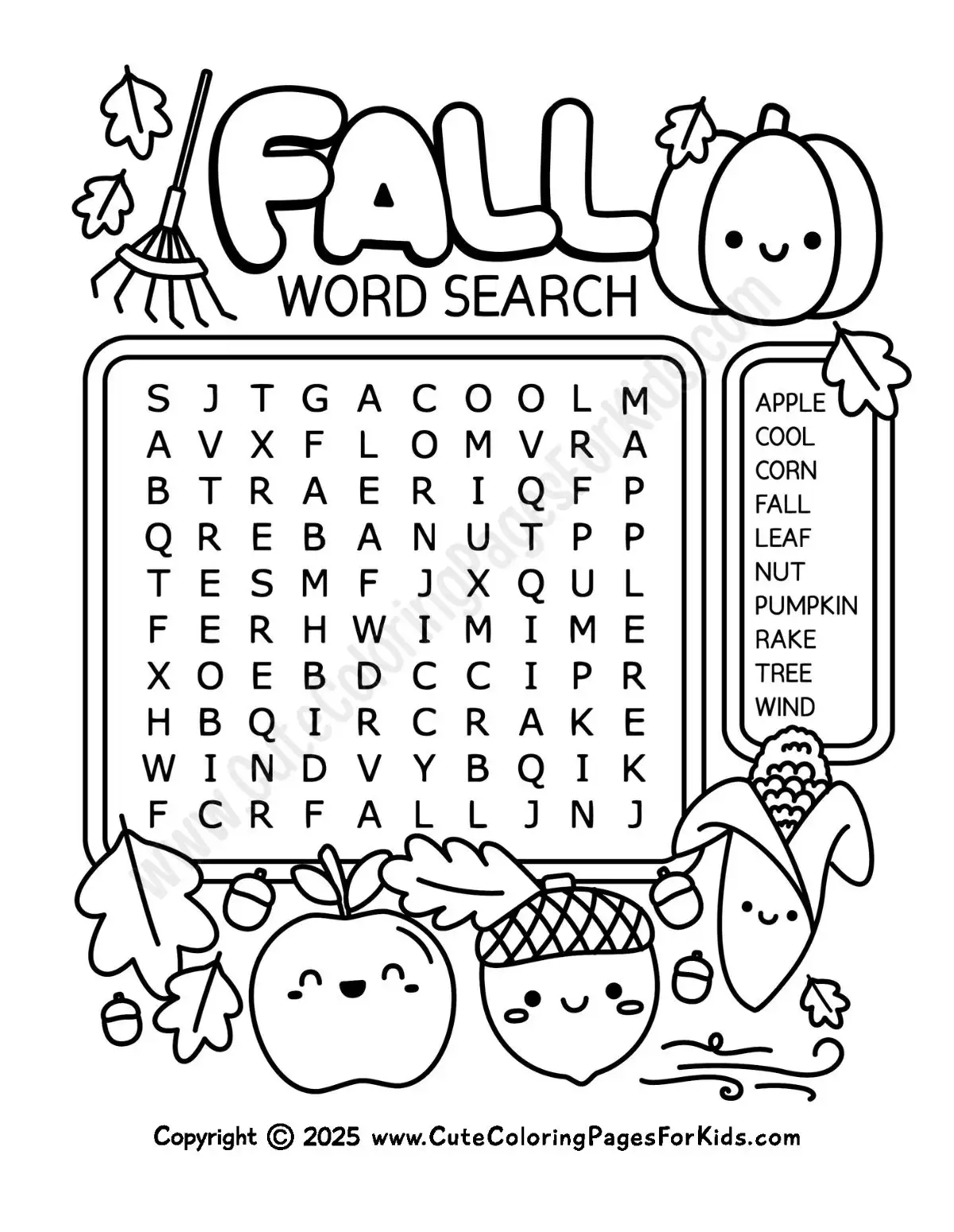 Fall Word Puzzles Printable