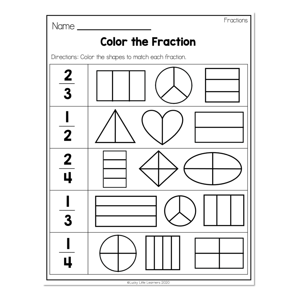 Free Fraction Worksheet For Grade 2 Download Free Fraction 