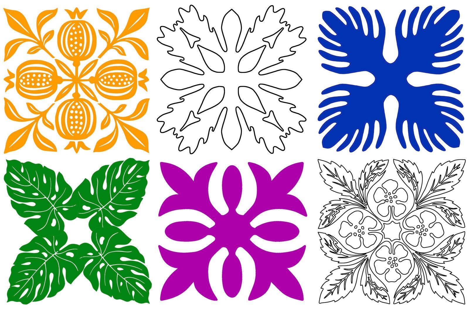 Free Hawaiian Quilt Patterns To Applique Or Stencil At 
