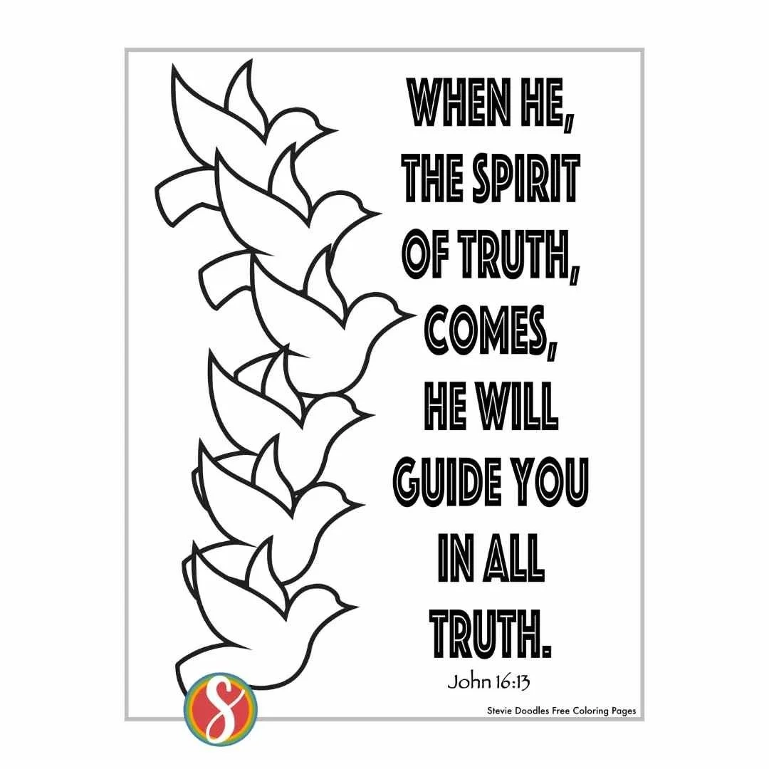 Free Holy Spirit Coloring Pages Stevie Doodles
