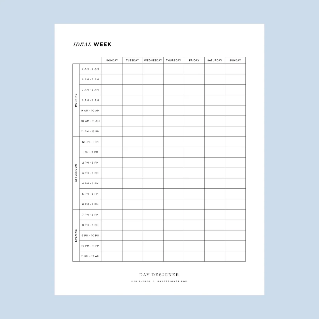 Free Schedule Template Printable