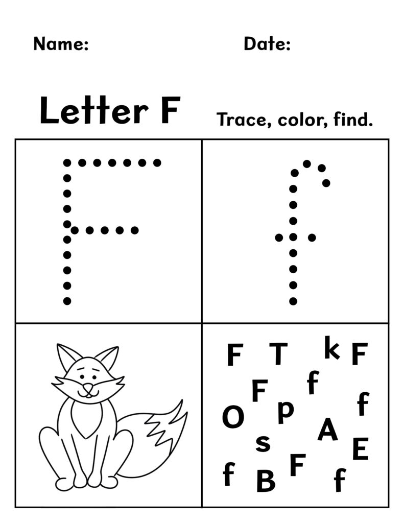 FREE Letter F Worksheets For Preschool The Hollydog Blog