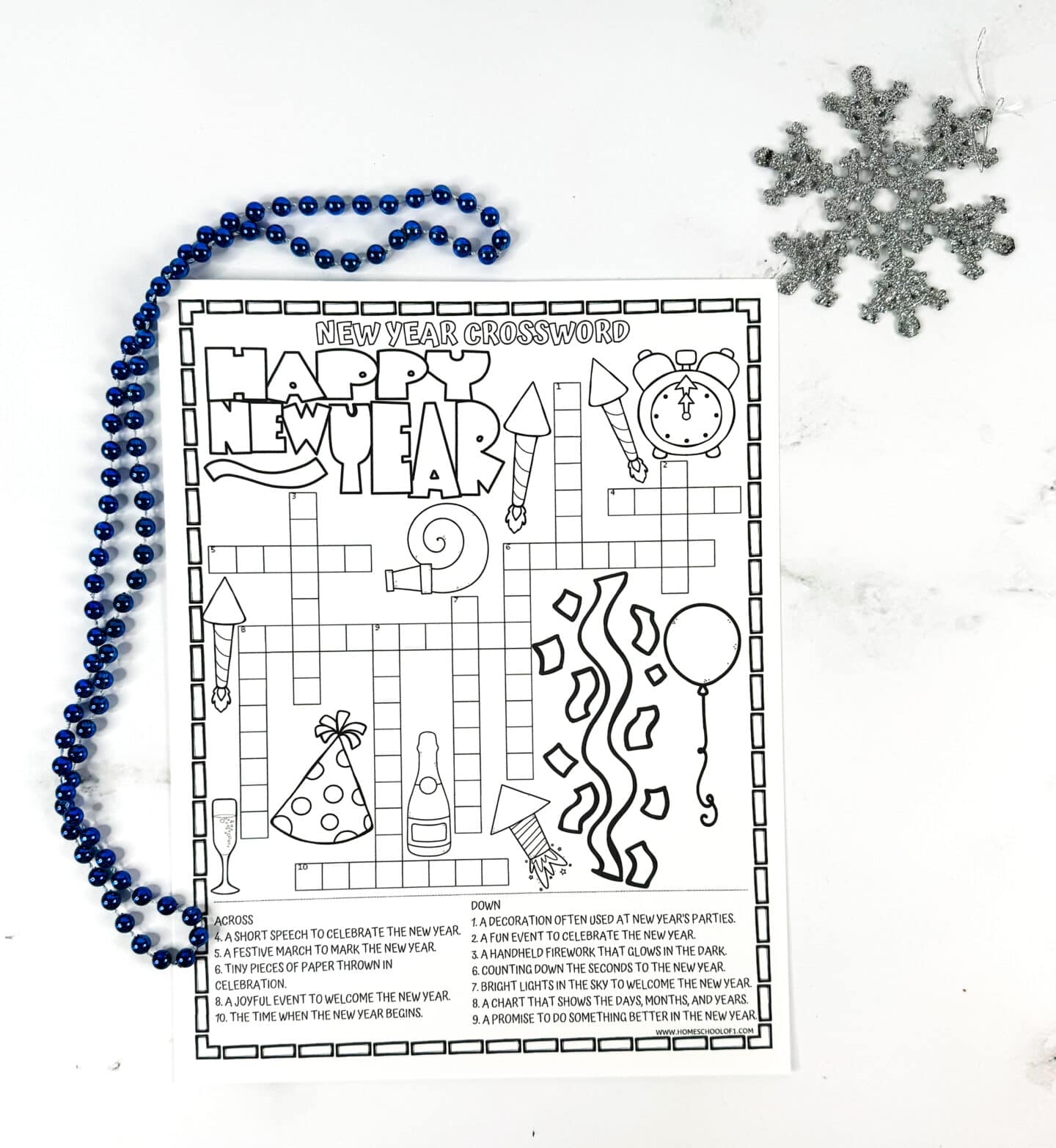 Free Printable New Years Crossword Puzzles