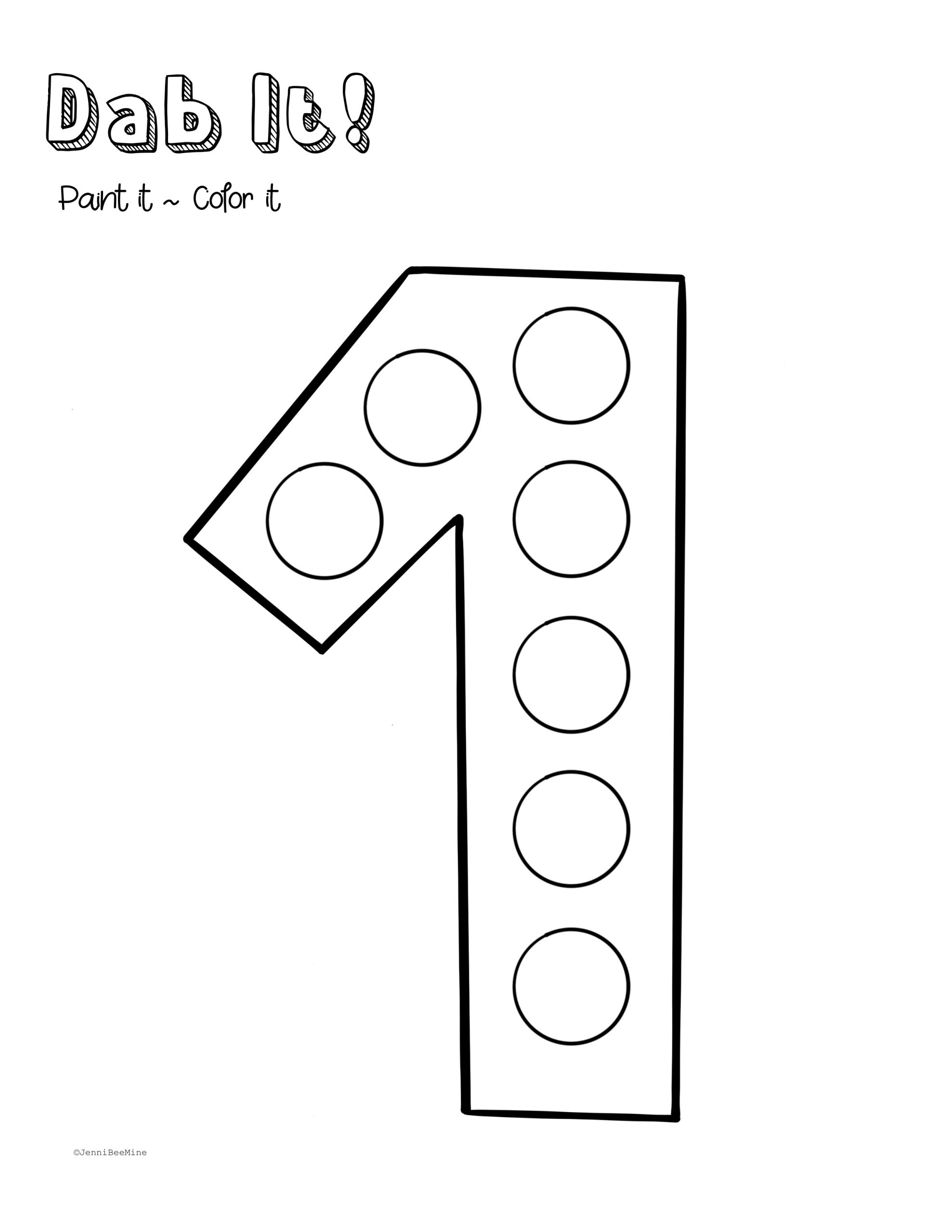 Number 1 Printable Worksheets