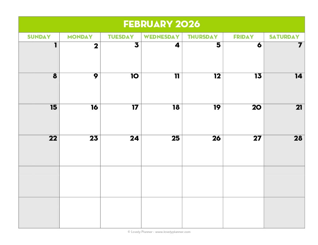 Free School Calendar Template 2026 26