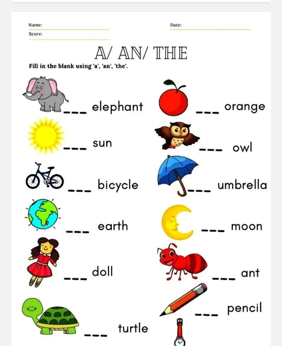 Kids Printable Worksheets Kindergarten
