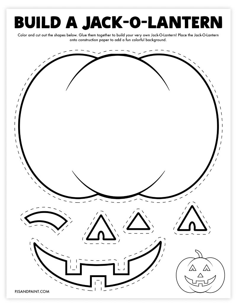 Free Printable Build A Jack O Lantern Craft Pjs And Paint