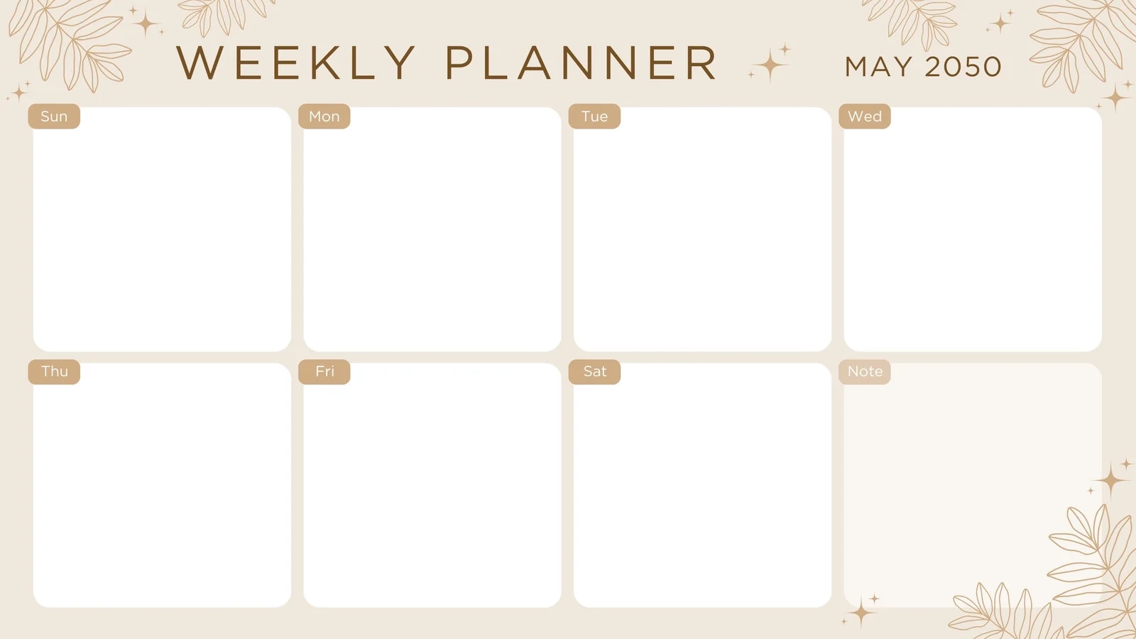 Blank Printable Weekly Calendar Page