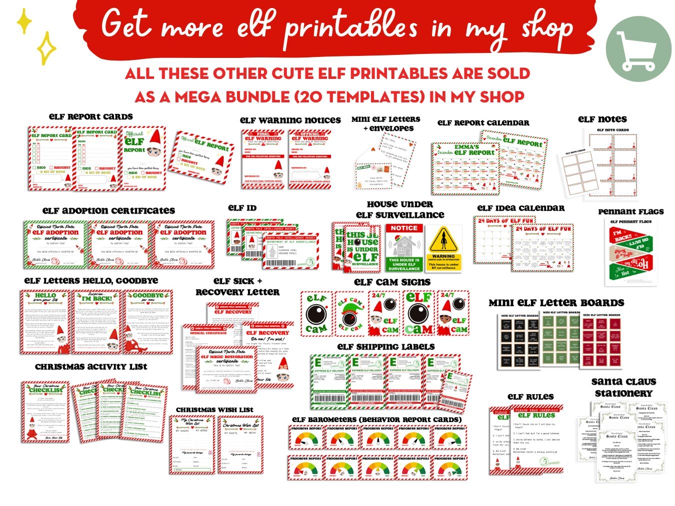 Free Printable Elf On The Shelf Calendar 24 Days Of Elf Ideas 