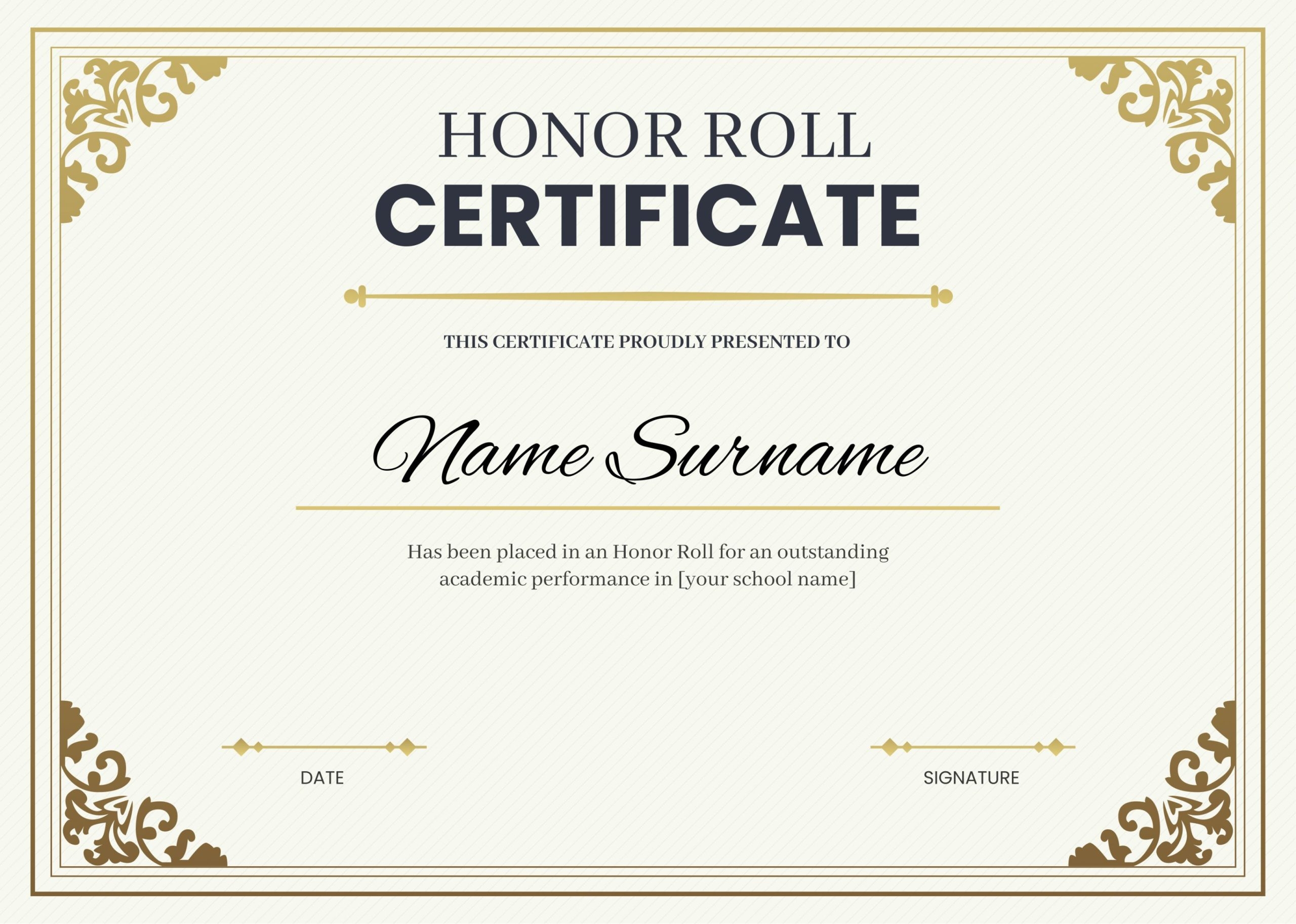 Free Printable Honor Roll Awards Download Free Printable Honor 