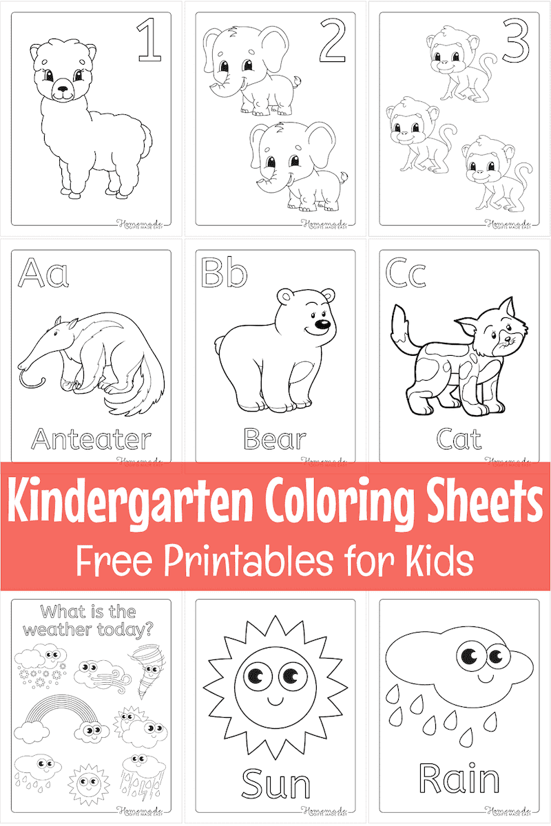 Kindergarten Worksheets Coloring Printable