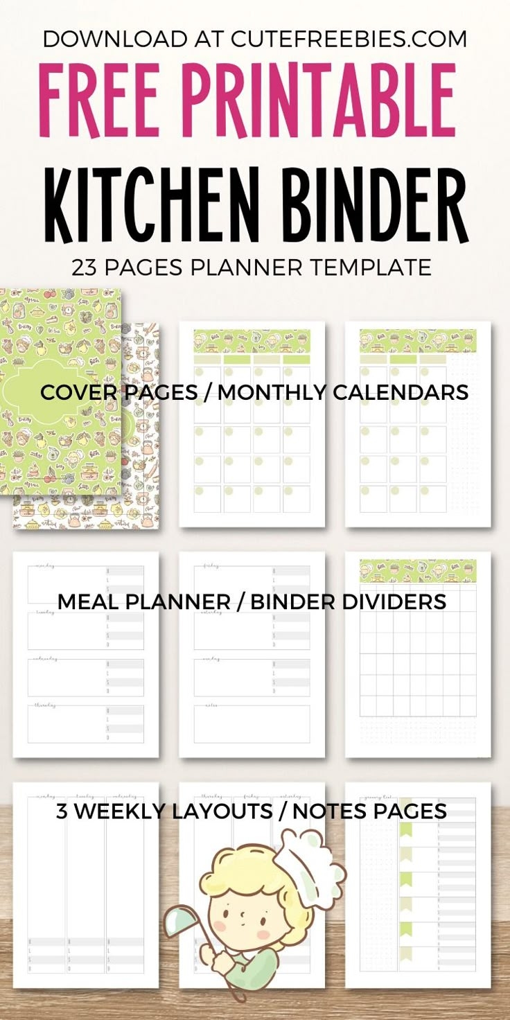 Free Printable Blank Kitchen Calendar