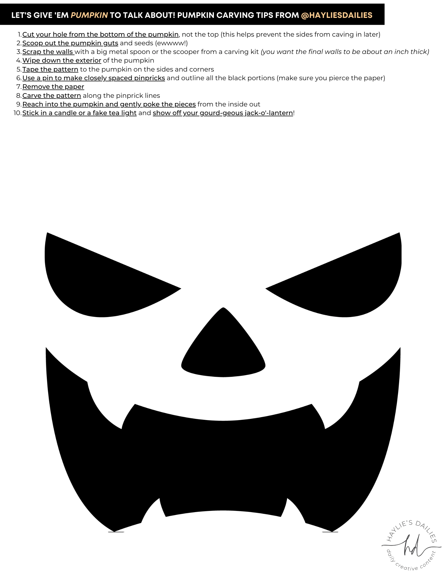 Free Printable Pumpkin Carving Patterns For The Most Boo tiful 