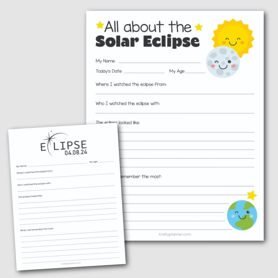 Solar Eclipse Worksheet Printable Free