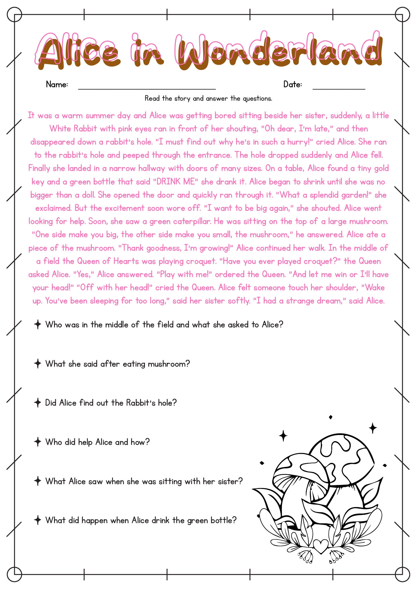 Free Reading Comprehension Worksheets Printable Worsheets 