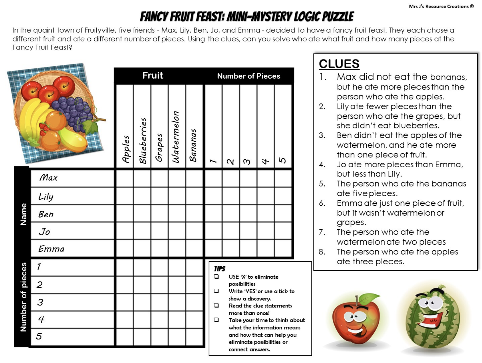 Free Printable Logic Puzzles