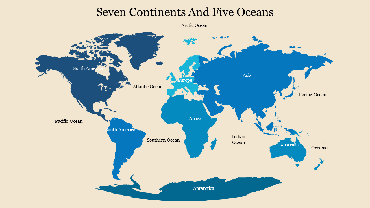 Printable Continents And Oceans Map