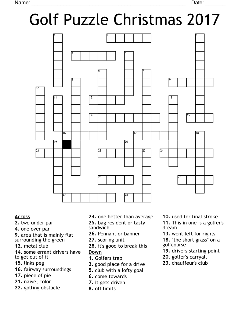 Free Printable Golf Crossword Puzzles