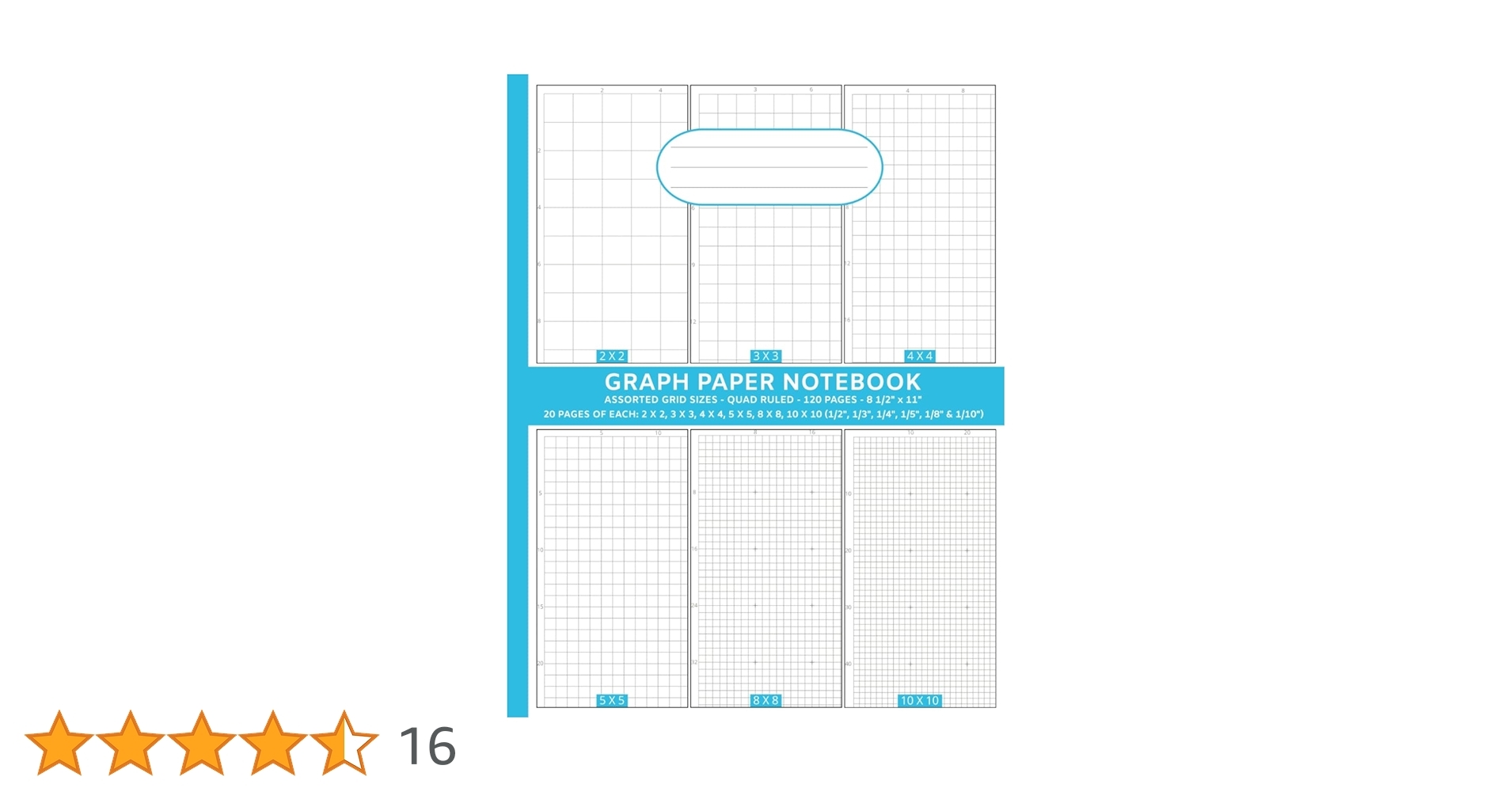 Graph Paper Notebook Assorted Grid Sizes Quad Ruled 120 Pages 8 1 2 X 11 For College University Math Science Engineers Etc With Number 