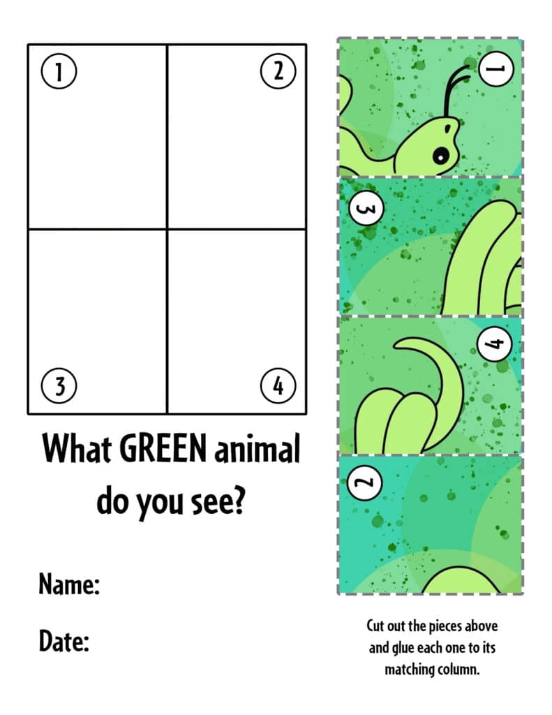 Free Printable Color Green Worksheets