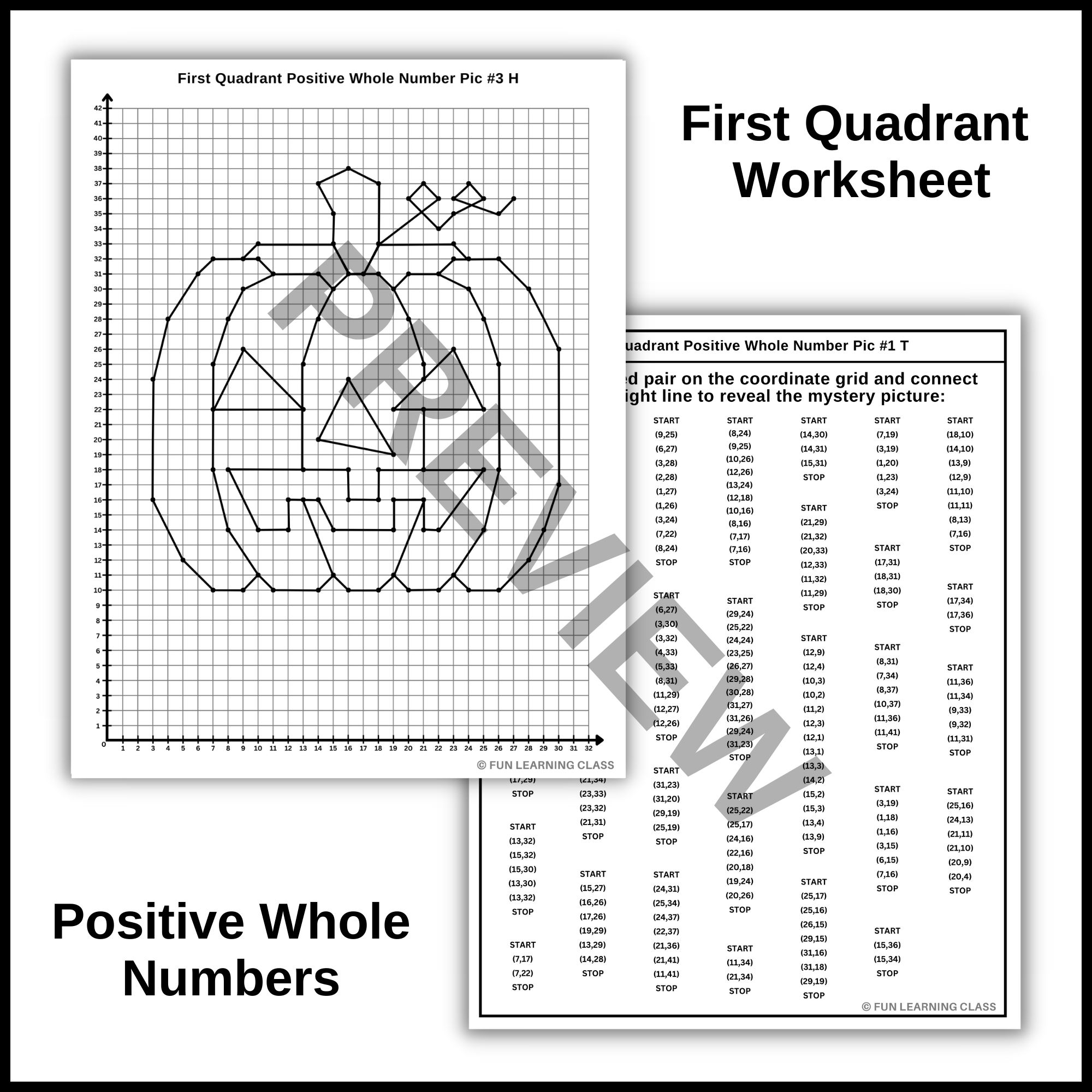 Halloween Jack O Lantern Coordinate Graphing Plotting Ordered 