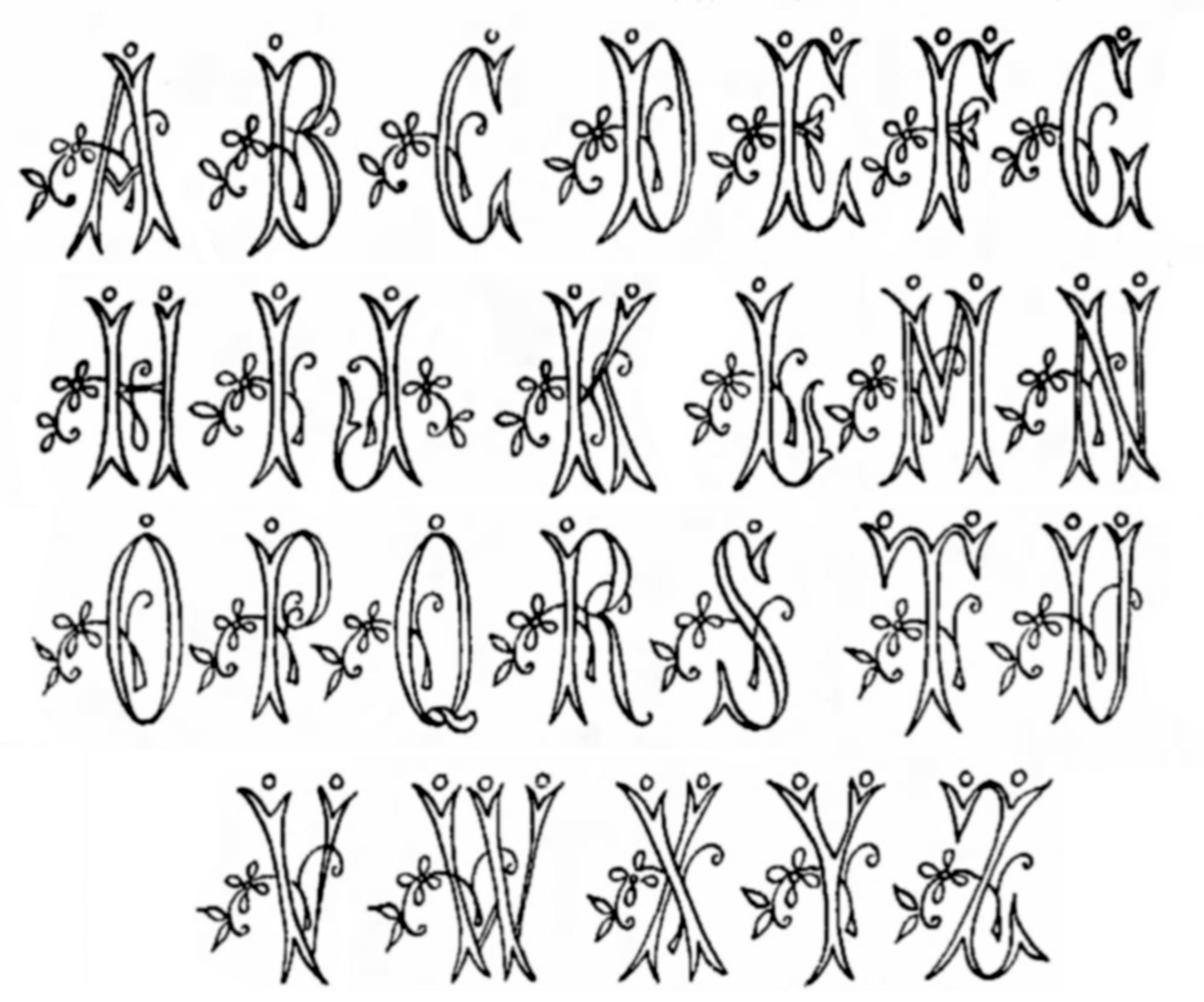 Hand Embroidery Letters Patterns Free Sewing Pattern Library