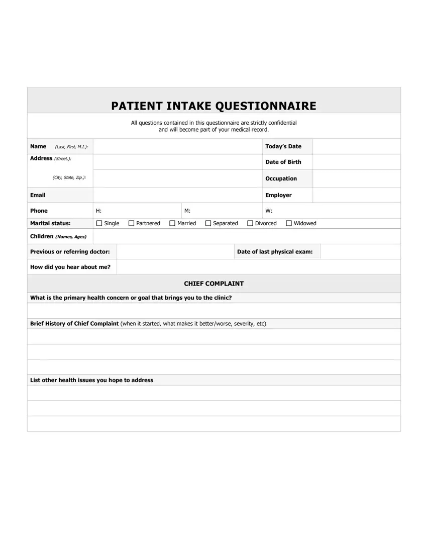Hospital Intake Sheet Fill Out Printable PDF Forms Online