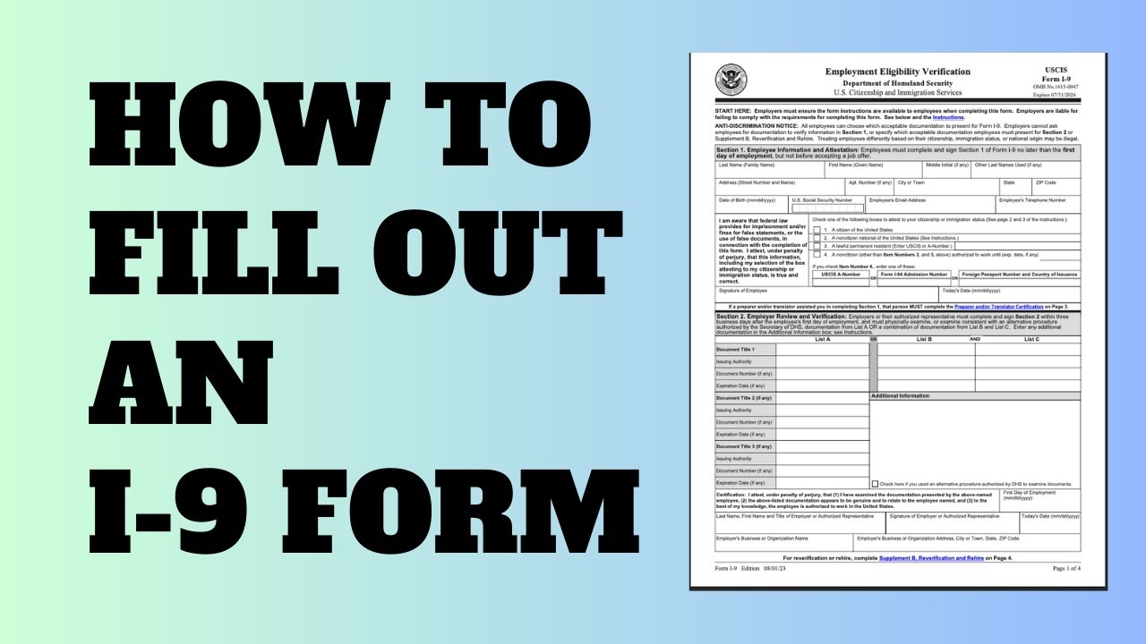Irs I9 2026 Form Printable