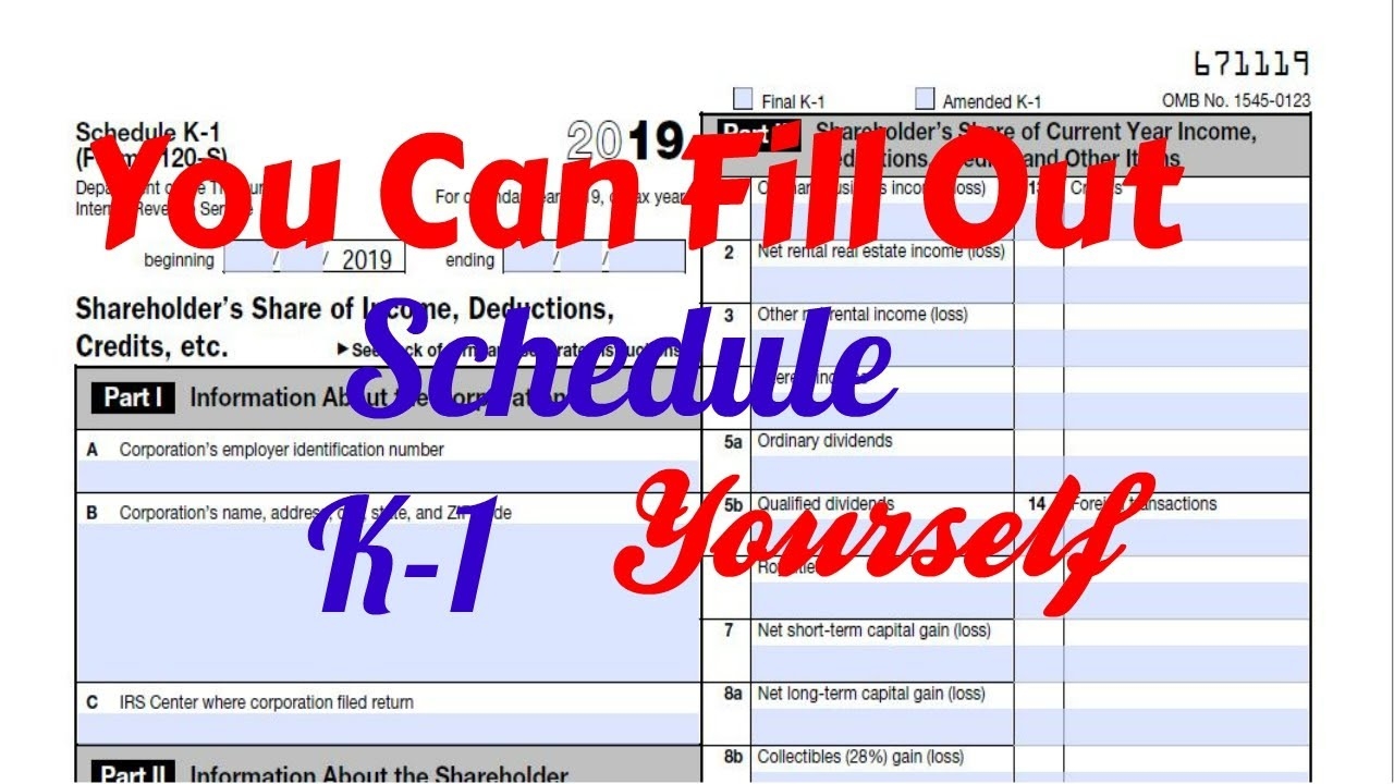 How To Fill Out Schedule K 1 Form 1120 S