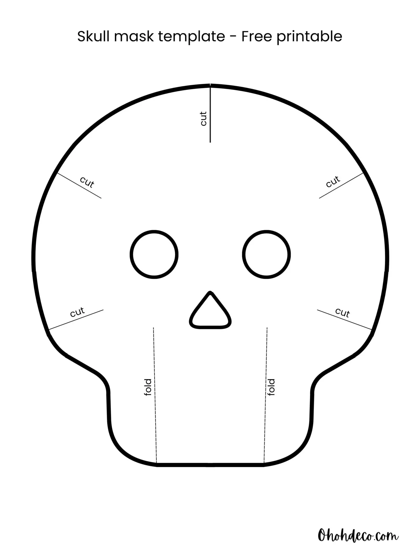 Free Printable Sugar Skull Mask Template