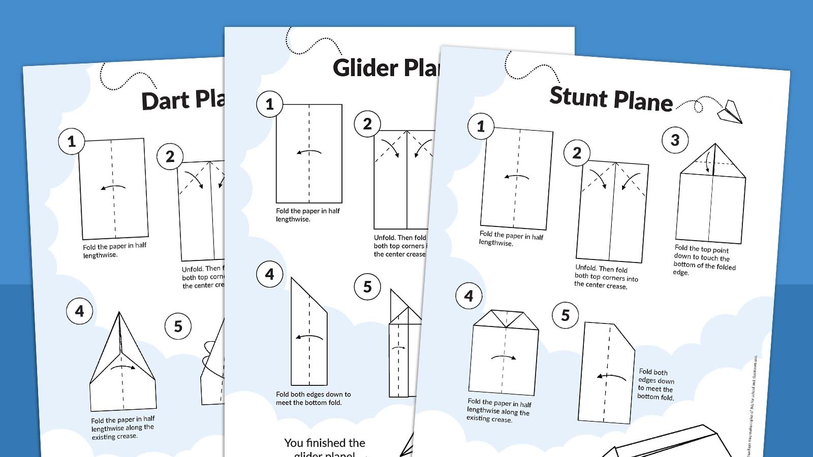 Paper Airplane Printable Template