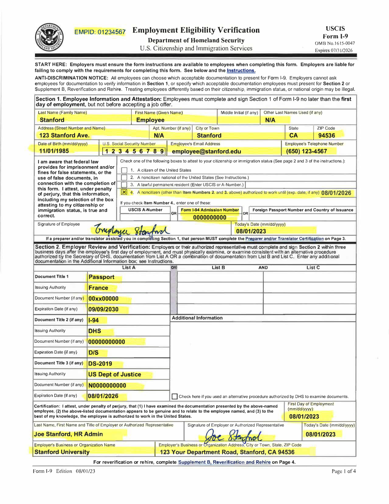 I9 Id Forms Printable