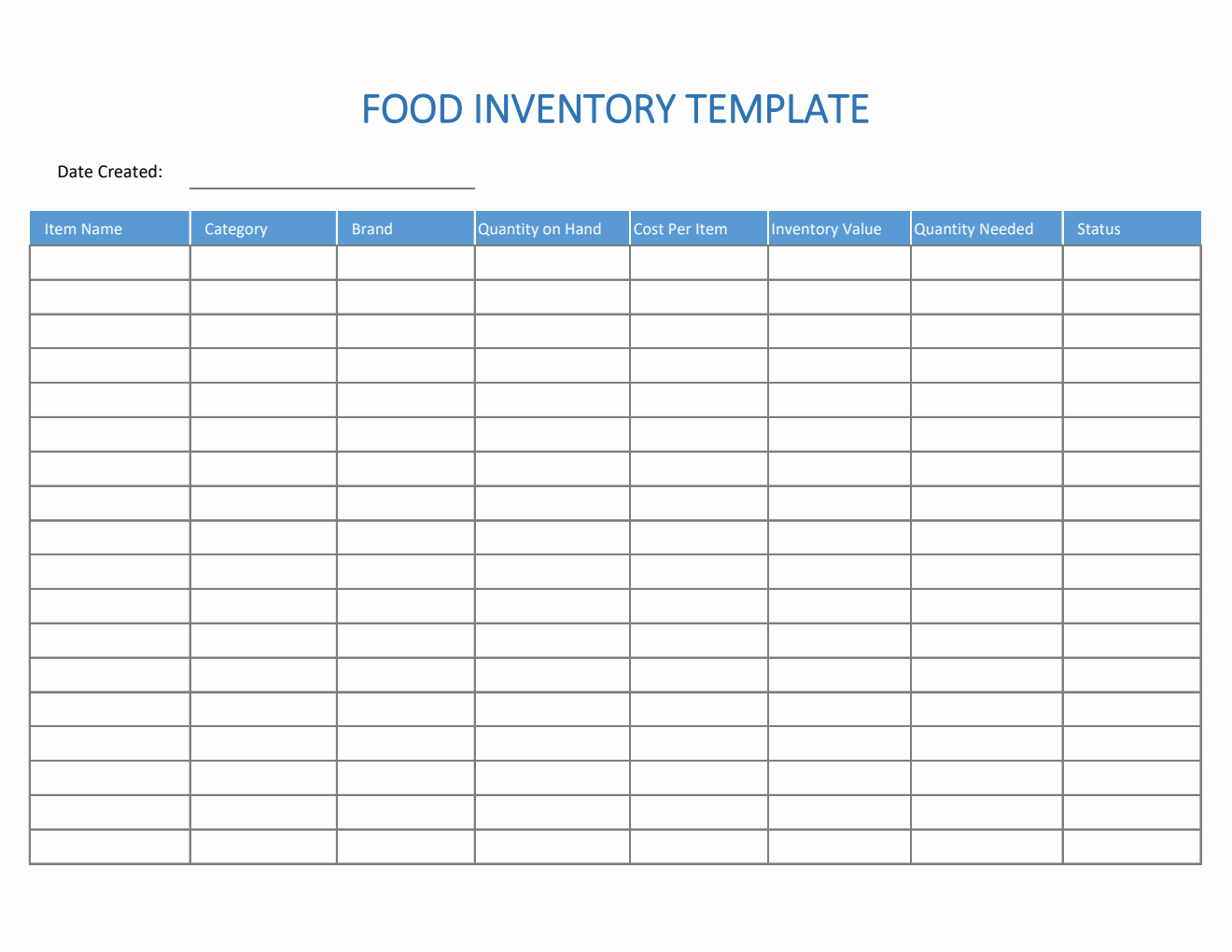 Inventory Templates