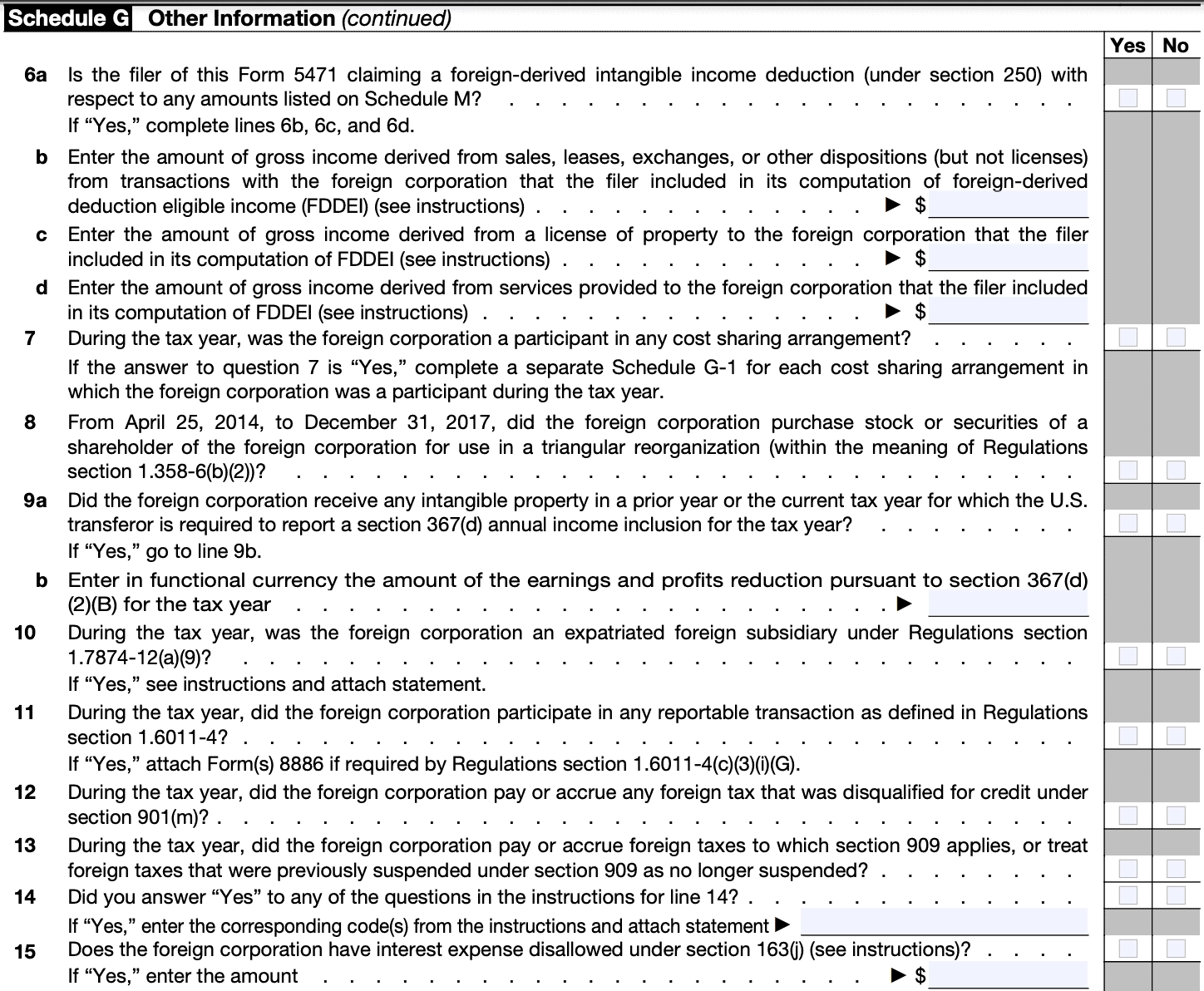 Irs Form 5471 Schedule G