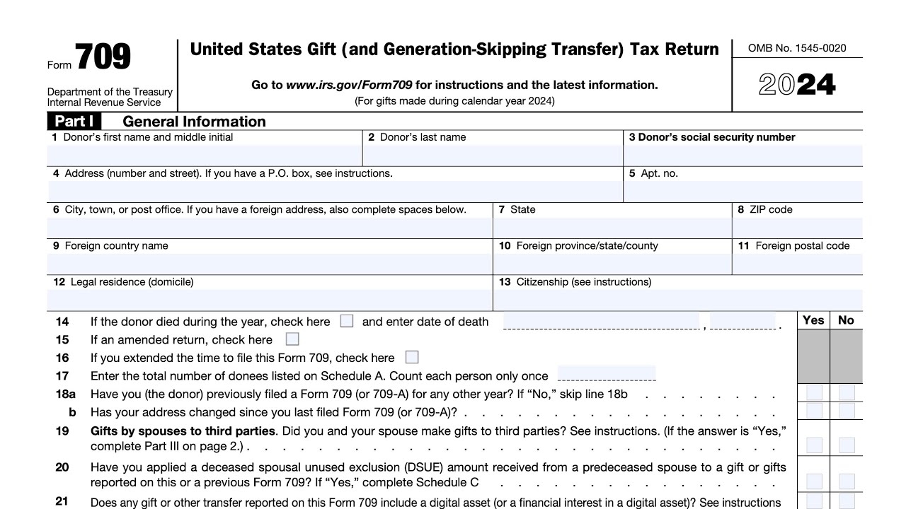 IRS Form 709 Schedule A Walkthrough Computation Of Taxable Gifts 