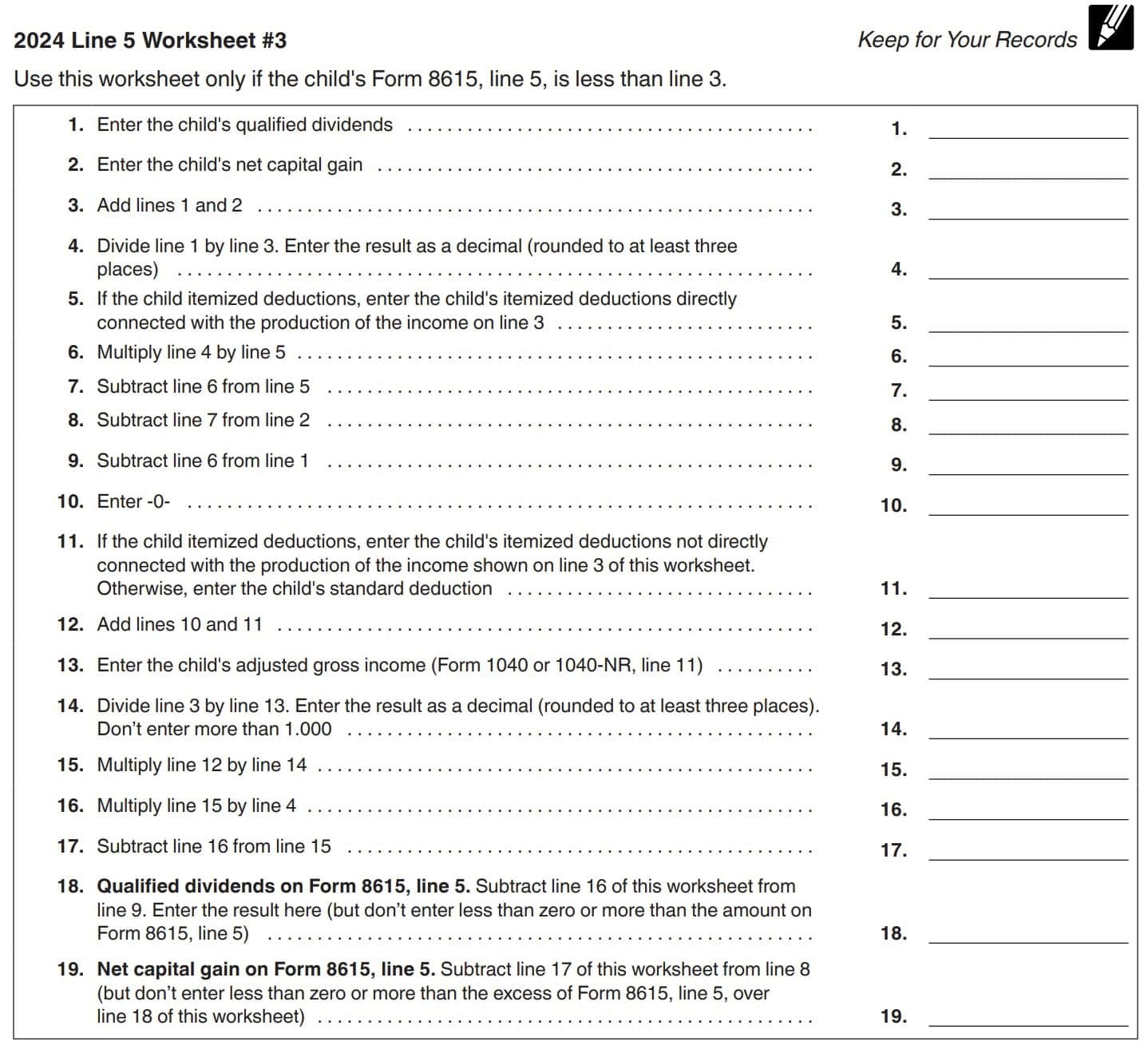 IRS Form 8615 Instructions