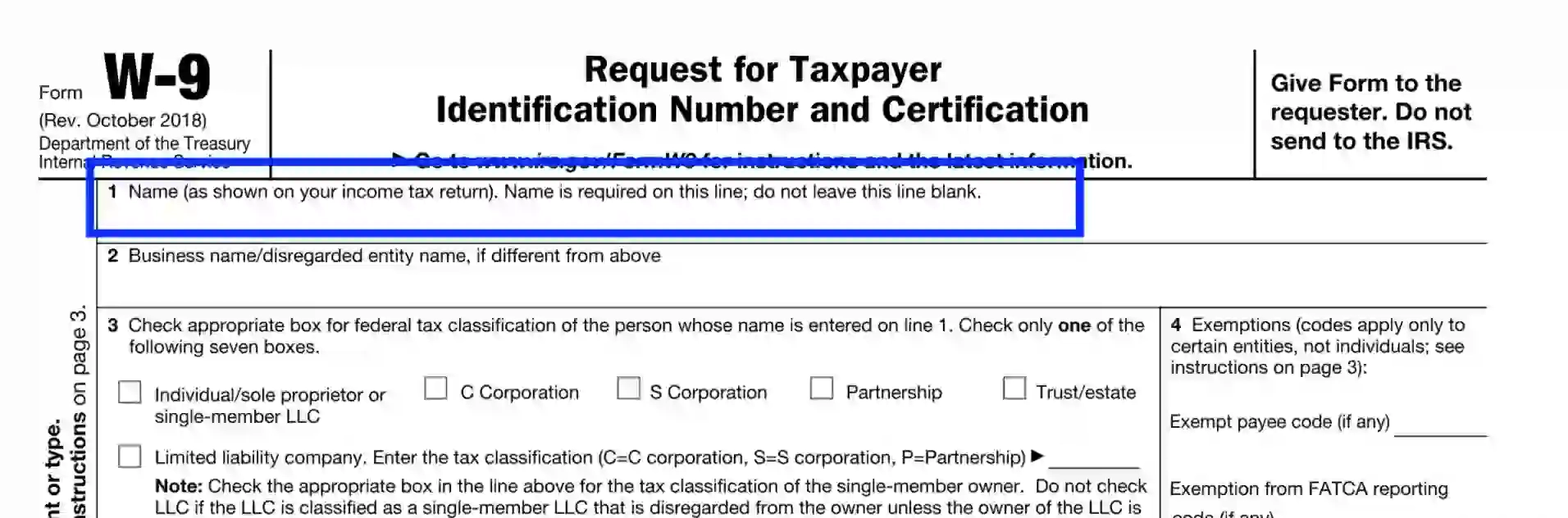 IRS Form W 9 Fill Out Printable PDF Forms Online