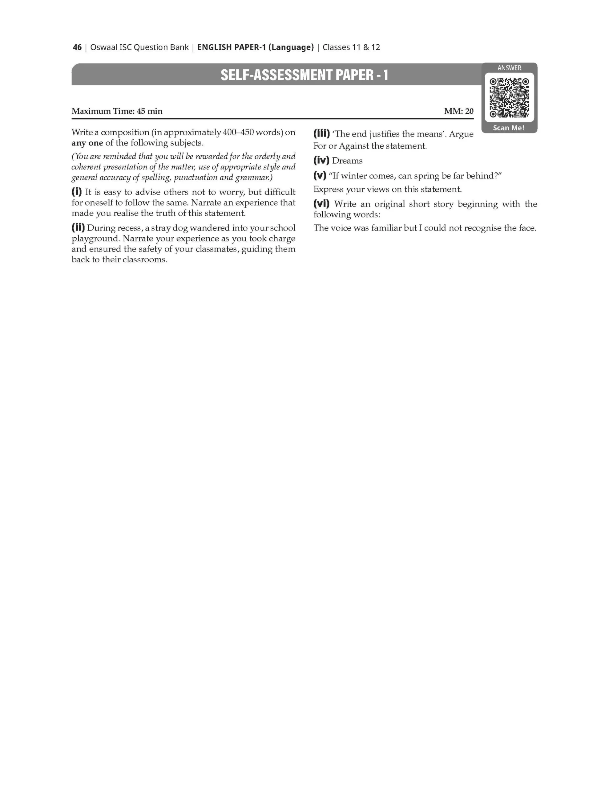 ISC Question Bank Chapterwise amp Topicwise Solved Papers Class 11 