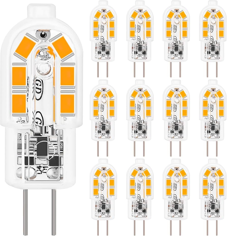 Jewan G4 LED Lampen 12er Pack 2W G4 LED Birne Warmwei 3000K 