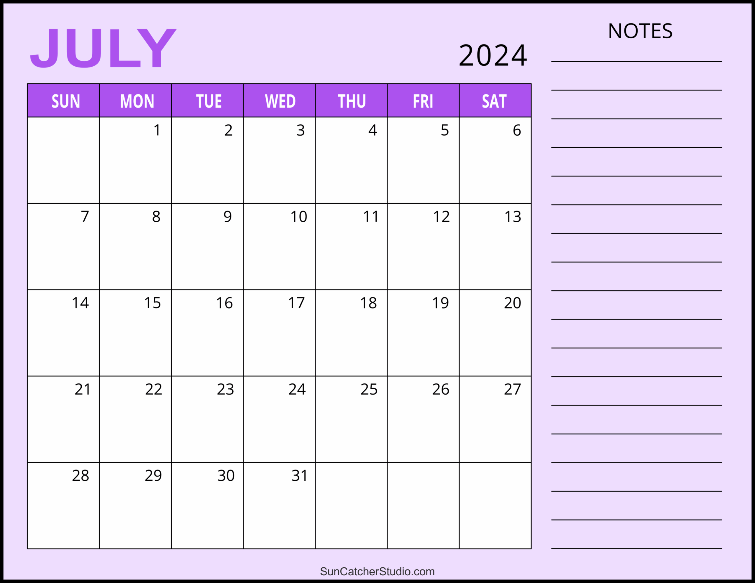 July 2024 Calendar Free Printable Free Printables Monograms 