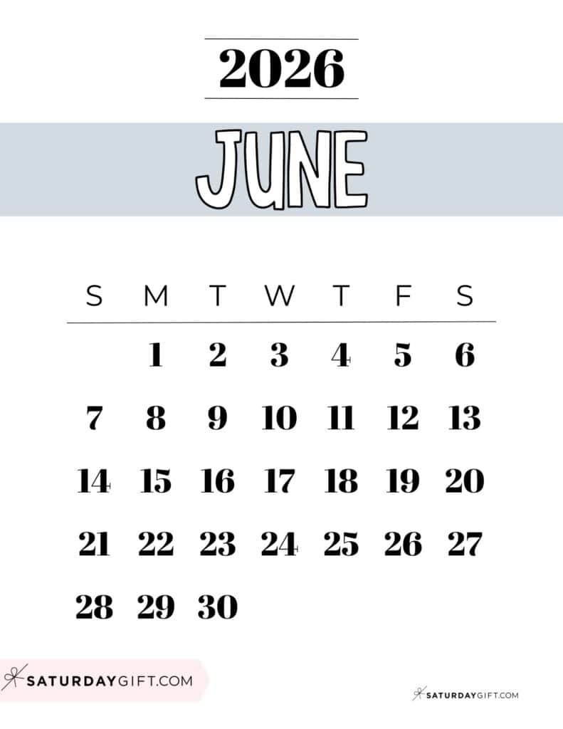 June 2026 Calendars 23 Cute amp FREE Printables